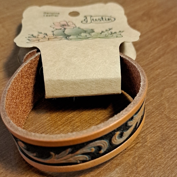 Justin Boots Jewelry - Justin Leather Bracelet with Black and Tan Design